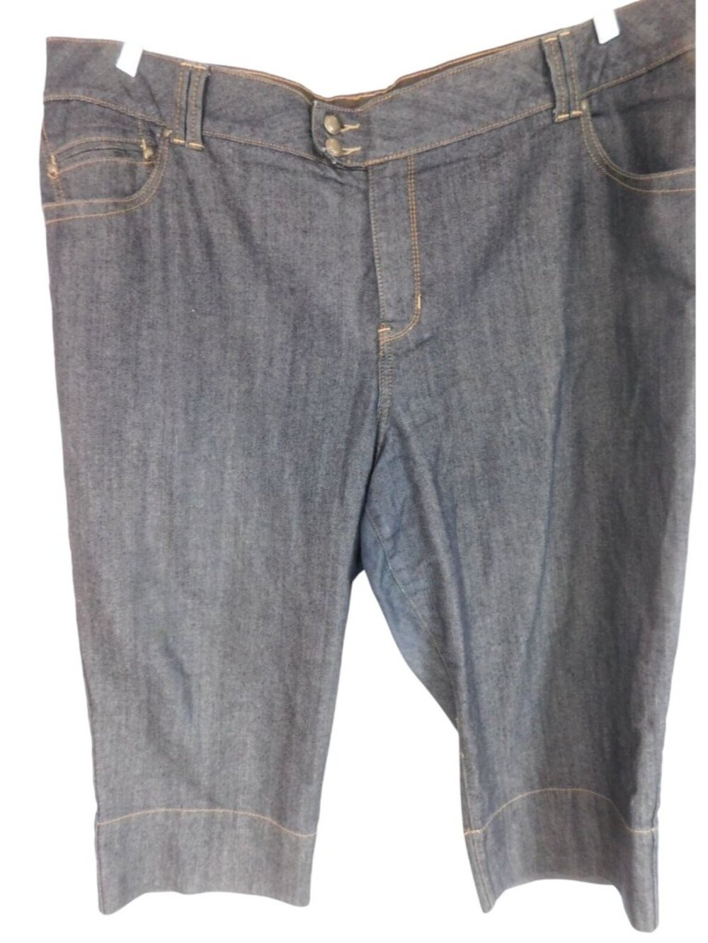 Lane Bryant Crop Blue Denim Capri Pants Tighter Tummy Technology Sz 26 Plus
